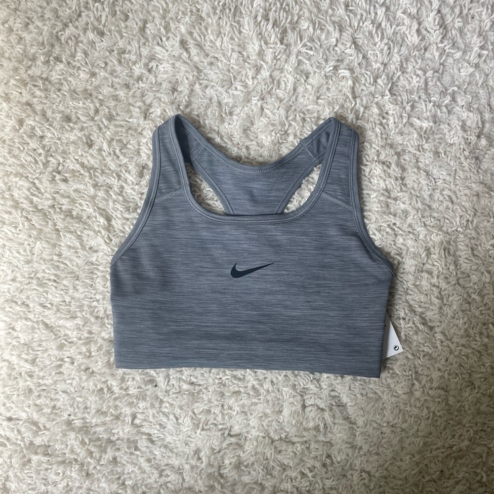 Nike Gray Sports Bra Medium Support Moisture-Wicking